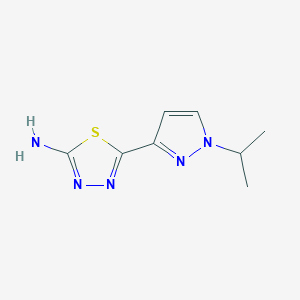 molecular formula C8H11N5S B11732727 5-[1-(propan-2-yl)-1H-pyrazol-3-yl]-1,3,4-thiadiazol-2-amine 