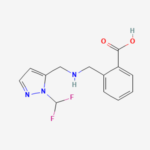 molecular formula C13H13F2N3O2 B11732770 2-[({[1-(difluoromethyl)-1H-pyrazol-5-yl]methyl}amino)methyl]benzoic acid 