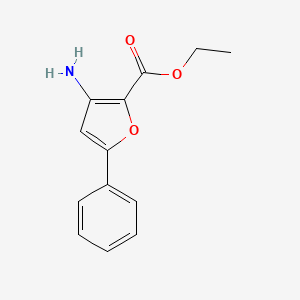 molecular formula C13H13NO3 B11732783 Ethyl 3-amino-5-phenylfuran-2-carboxylate 