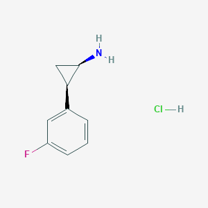 molecular formula C9H11ClFN B11732825 (1R,2R)-2-(3-fluorophenyl)cyclopropan-1-amine hydrochloride 