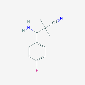 3-Amino-3-(4-fluorophenyl)-2,2-dimethylpropanenitrile