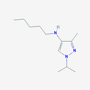 molecular formula C12H23N3 B11732834 3-methyl-N-pentyl-1-(propan-2-yl)-1H-pyrazol-4-amine 