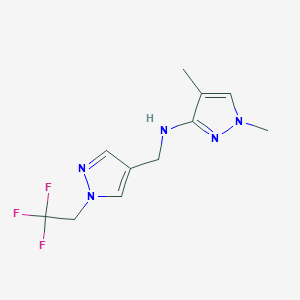 1,4-dimethyl-N-{[1-(2,2,2-trifluoroethyl)-1H-pyrazol-4-yl]methyl}-1H-pyrazol-3-amine