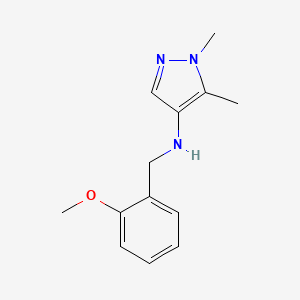 molecular formula C13H17N3O B11732872 N-[(2-methoxyphenyl)methyl]-1,5-dimethyl-1H-pyrazol-4-amine 