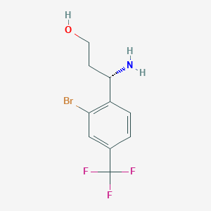 molecular formula C10H11BrF3NO B11732882 (3S)-3-amino-3-[2-bromo-4-(trifluoromethyl)phenyl]propan-1-ol 