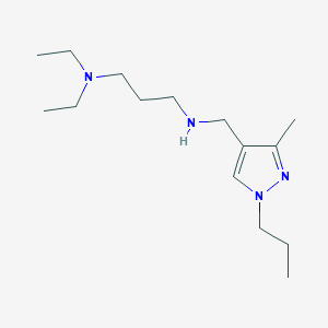 molecular formula C15H30N4 B11732890 [3-(diethylamino)propyl][(3-methyl-1-propyl-1H-pyrazol-4-yl)methyl]amine 