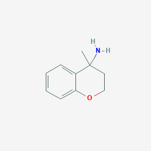 molecular formula C10H13NO B11732902 4-Methyl-3,4-dihydro-2H-1-benzopyran-4-amine 