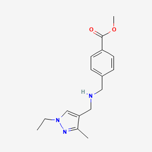 molecular formula C16H21N3O2 B11732910 methyl 4-({[(1-ethyl-3-methyl-1H-pyrazol-4-yl)methyl]amino}methyl)benzoate 