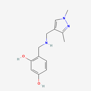 molecular formula C13H17N3O2 B11732911 4-({[(1,3-Dimethyl-1H-pyrazol-4-YL)methyl]amino}methyl)benzene-1,3-diol 