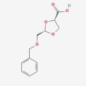 molecular formula C12H14O5 B11732926 (2S,4S)-2-[(benzyloxy)methyl]-1,3-dioxolane-4-carboxylic acid 