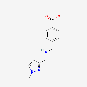 molecular formula C14H17N3O2 B11732952 methyl 4-({[(1-methyl-1H-pyrazol-3-yl)methyl]amino}methyl)benzoate 