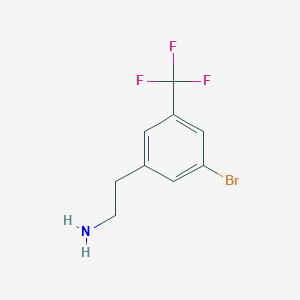 molecular formula C9H9BrF3N B11732973 2-[3-Bromo-5-(trifluoromethyl)phenyl]ethan-1-amine 