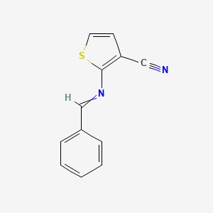 molecular formula C12H8N2S B11732974 2-[(Phenylmethylidene)amino]thiophene-3-carbonitrile 