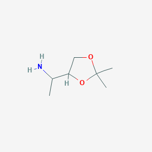 molecular formula C7H15NO2 B11732977 1-(2,2-Dimethyl-1,3-dioxolan-4-yl)ethan-1-amine 