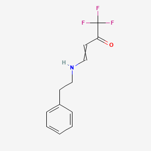 molecular formula C12H12F3NO B11733001 1,1,1-Trifluoro-4-[(2-phenylethyl)amino]but-3-en-2-one 