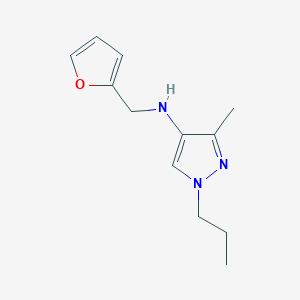 molecular formula C12H17N3O B11733011 N-[(furan-2-yl)methyl]-3-methyl-1-propyl-1H-pyrazol-4-amine CAS No. 1856023-40-9