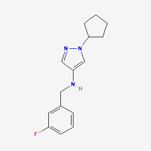 molecular formula C15H18FN3 B11733055 1-cyclopentyl-N-(3-fluorobenzyl)-1H-pyrazol-4-amine 