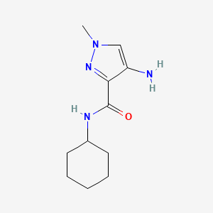 molecular formula C11H18N4O B11733068 4-Amino-N-cyclohexyl-1-methyl-1H-pyrazole-3-carboxamide 