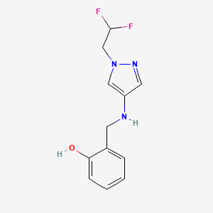 molecular formula C12H13F2N3O B11733071 2-({[1-(2,2-difluoroethyl)-1H-pyrazol-4-yl]amino}methyl)phenol 