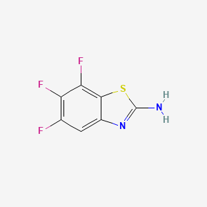 molecular formula C7H3F3N2S B11733077 2-Amino-5,6,7-trifluorobenzothiazole 