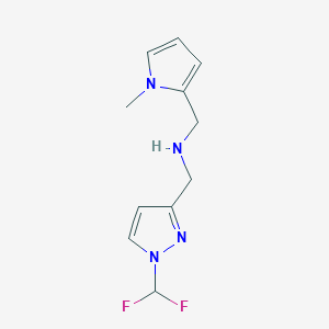 {[1-(difluoromethyl)-1H-pyrazol-3-yl]methyl}[(1-methyl-1H-pyrrol-2-yl)methyl]amine