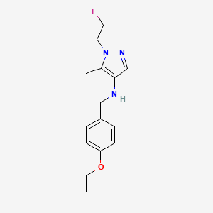 molecular formula C15H20FN3O B11733114 N-[(4-ethoxyphenyl)methyl]-1-(2-fluoroethyl)-5-methyl-1H-pyrazol-4-amine 