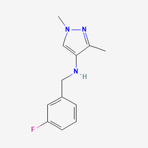 molecular formula C12H14FN3 B11733133 N-[(3-fluorophenyl)methyl]-1,3-dimethyl-1H-pyrazol-4-amine 