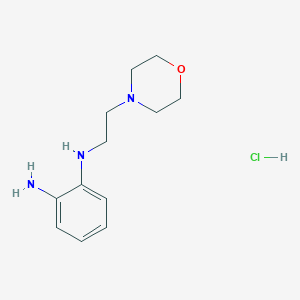 molecular formula C12H20ClN3O B11733167 1-N-[2-(morpholin-4-yl)ethyl]benzene-1,2-diamine hydrochloride 