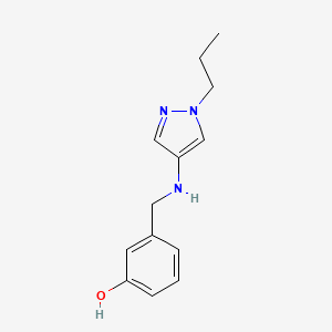 molecular formula C13H17N3O B11733197 3-{[(1-propyl-1H-pyrazol-4-yl)amino]methyl}phenol 