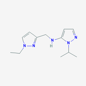 molecular formula C12H19N5 B11733205 N-[(1-ethyl-1H-pyrazol-3-yl)methyl]-1-(propan-2-yl)-1H-pyrazol-5-amine 