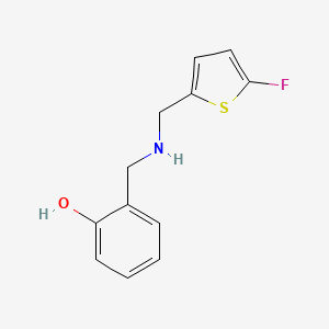 molecular formula C12H12FNOS B11733236 2-({[(5-Fluorothiophen-2-yl)methyl]amino}methyl)phenol 