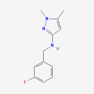 molecular formula C12H14FN3 B11733273 N-[(3-Fluorophenyl)methyl]-1,5-dimethyl-1H-pyrazol-3-amine CAS No. 1006952-33-5