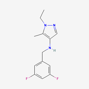 molecular formula C13H15F2N3 B11733303 N-[(3,5-difluorophenyl)methyl]-1-ethyl-5-methyl-1H-pyrazol-4-amine 