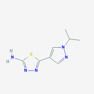 molecular formula C8H11N5S B11733336 5-[1-(propan-2-yl)-1H-pyrazol-4-yl]-1,3,4-thiadiazol-2-amine 