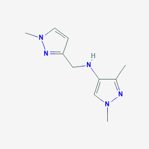 molecular formula C10H15N5 B11733344 1,3-Dimethyl-N-[(1-methyl-1H-pyrazol-3-YL)methyl]-1H-pyrazol-4-amine 