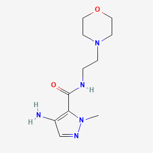 molecular formula C11H19N5O2 B11733402 4-amino-1-methyl-N-[2-(morpholin-4-yl)ethyl]-1H-pyrazole-5-carboxamide 