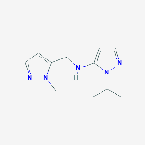 molecular formula C11H17N5 B11733429 N-[(1-methyl-1H-pyrazol-5-yl)methyl]-1-(propan-2-yl)-1H-pyrazol-5-amine 