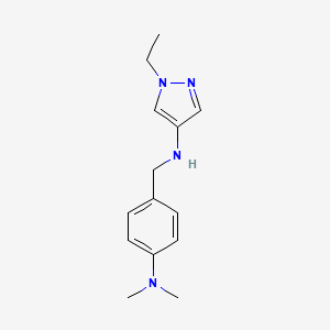 molecular formula C14H20N4 B11733452 N-{[4-(dimethylamino)phenyl]methyl}-1-ethyl-1H-pyrazol-4-amine 