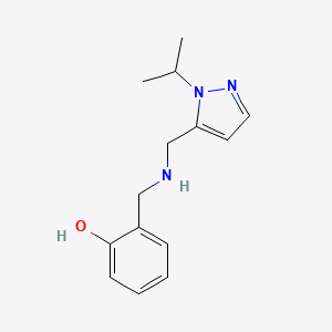 molecular formula C14H19N3O B11733460 2-[({[1-(propan-2-yl)-1H-pyrazol-5-yl]methyl}amino)methyl]phenol 