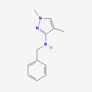 molecular formula C12H15N3 B11733468 N-benzyl-1,4-dimethyl-1H-pyrazol-3-amine 