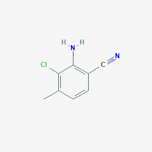 molecular formula C8H7ClN2 B11733472 2-Amino-3-chloro-4-methylbenzonitrile 