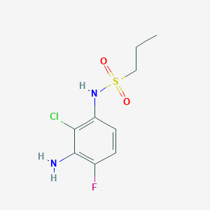 molecular formula C9H12ClFN2O2S B11733480 N-(3-amino-2-chloro-4-fluorophenyl)propane-1-sulfonamide 