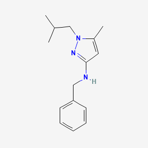 molecular formula C15H21N3 B11733548 N-benzyl-5-methyl-1-(2-methylpropyl)-1H-pyrazol-3-amine 