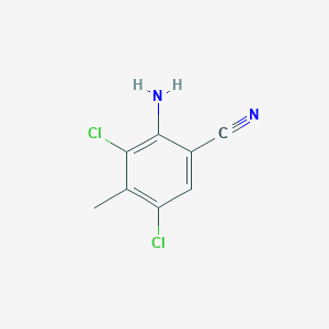 molecular formula C8H6Cl2N2 B11733551 2-Amino-3,5-dichloro-4-methylbenzonitrile 