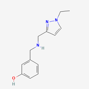 molecular formula C13H17N3O B11733552 3-({[(1-Ethyl-1H-pyrazol-3-YL)methyl]amino}methyl)phenol 