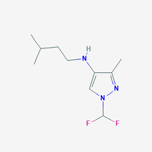 molecular formula C10H17F2N3 B11733554 1-(difluoromethyl)-3-methyl-N-(3-methylbutyl)-1H-pyrazol-4-amine 