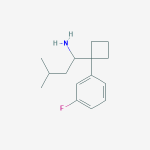 molecular formula C15H22FN B11733557 1-[1-(3-Fluorophenyl)cyclobutyl]-3-methyl-1-butylamine 