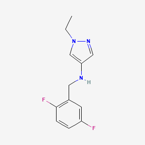 molecular formula C12H13F2N3 B11733563 N-[(2,5-difluorophenyl)methyl]-1-ethyl-1H-pyrazol-4-amine 