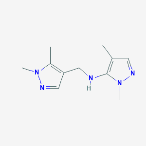 molecular formula C11H17N5 B11733572 N-[(1,5-dimethyl-1H-pyrazol-4-yl)methyl]-1,4-dimethyl-1H-pyrazol-5-amine 