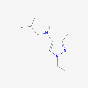 molecular formula C10H19N3 B11733607 1-ethyl-3-methyl-N-(2-methylpropyl)-1H-pyrazol-4-amine 